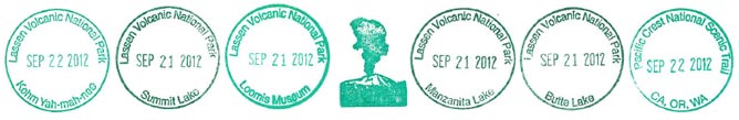Lassen National Park Service passport stamps