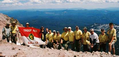 A troop of Boy Scouts on Lassen Peak