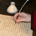 Journal Writing close up hand