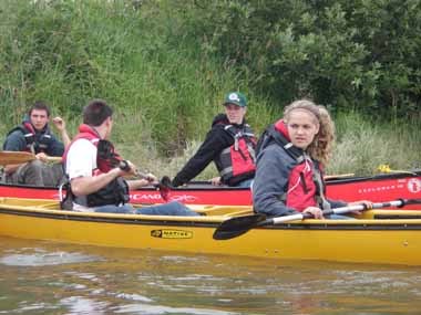 YCC students kayaking on the Lewis and Clark River