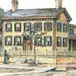 An artist drawing of the Lincoln Home--circa 1860