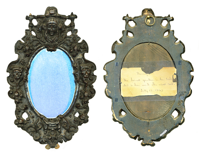 A mirror given by Henry Wadsworth Longfellow to his wife Frances on their fourth wedding anniversary in 1847.