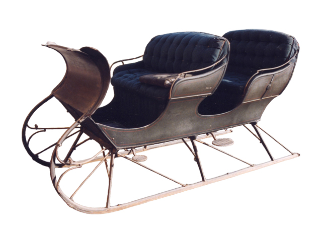 A Portland Cutter sleigh made by the Kimball Bros. firm of Boston, Massachusetts.
