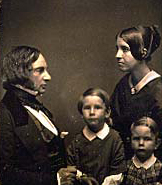 Henry W. Longfellow, Frances Longfellow, and their sons Charley and Erny.