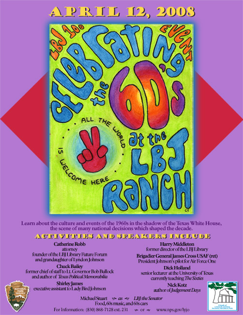 Poster advertising the 60s event at the LBJ Ranch