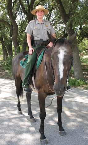 Alison Bullington on patrol with her horse Zoe