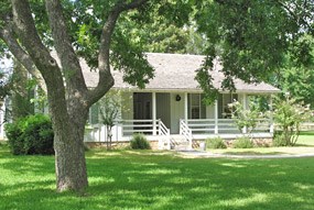 The reconstructed birthplace of President Lyndon Johnson