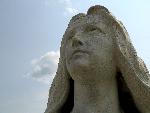 granite statue of woman's head