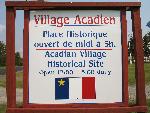 Acadian Village Historical Site sign