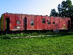 red train car