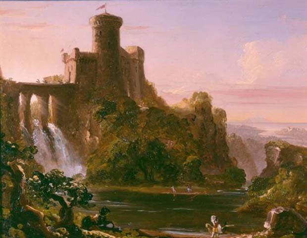 MABI 2836 Citadel and Waterfall by Thomas Cole