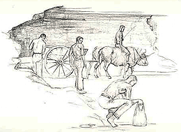 Slaves in the nitre works in Mammoth Cave