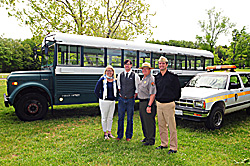 Superintendent Reed and others with alternative fuel vehicles