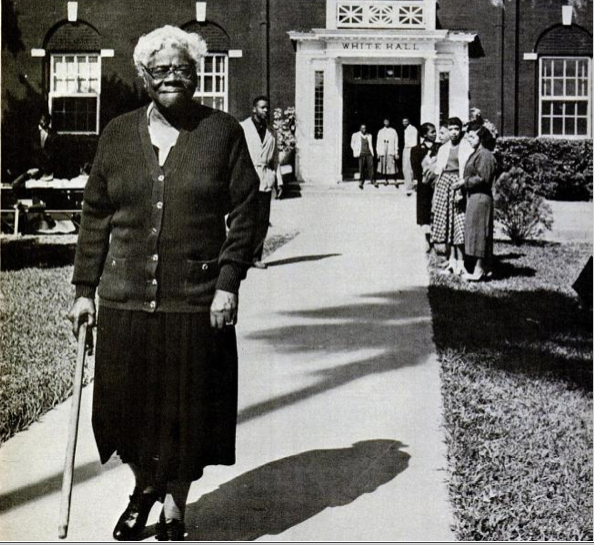 Mary McLeod Bethune on the campus of her school