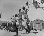 Taking a shot at this outdoor court