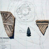 Site map with pottery and lithics in foreground.