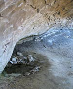 Side view of a seep spring.
