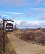 New sign and wayside at the geologic overlook.