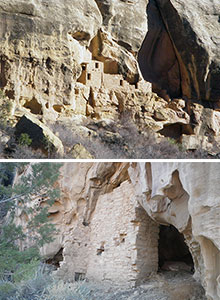 Two images of sites on the Upper Navajo Canyon trail.