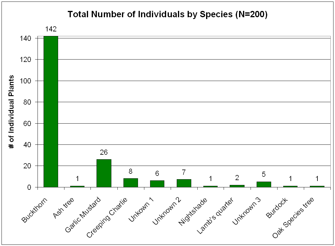 Total Number of Individuals by Species for YCC Diversity Experiment