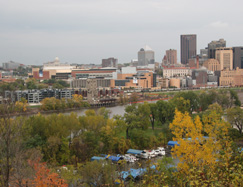 View of Downtown St. Paul from Cherokee Avenue and Prospect Boulevard.