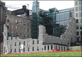 The ruins of a flourmill, one of many that once lined this section of the Mississippi River, is now a museum.