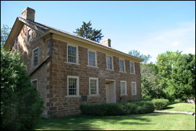 The stone Sibley House was the home of the first Minnesota governor and a thriving fur trade location.