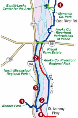 Brookdale Drive (river mile 862.1) to St. Anthony Parkway (river mile