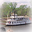 Paddelboat floating down the Mississippi River during a Big River Journey trip.