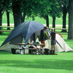 Tent camping is popular
