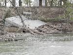 Debris eroded by the flood waters