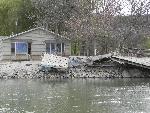 Damaged boat docks at Lazy River Acres near Verdel, Nebraska