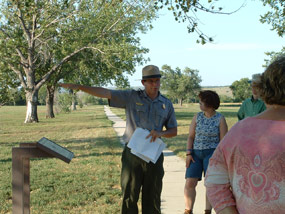 Ranger leads a history walk