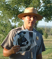 Ranger leads a tour of the Fort Randall site.