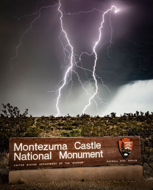 Lightning At Montezuma Castle