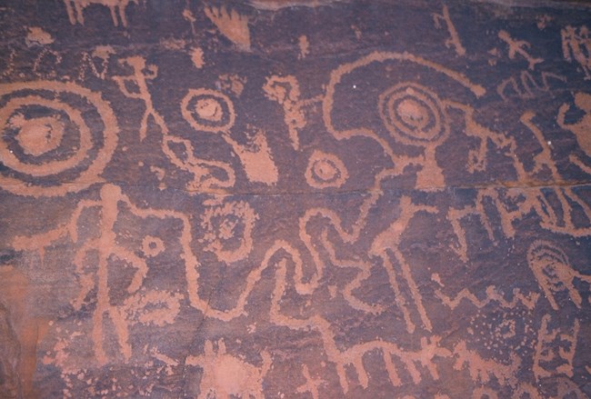 Petroglyphs at the USFS site V Bar V
