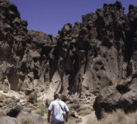 Photo of hiker at Hole-in-the-Wall