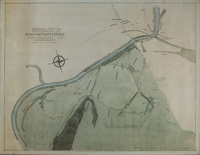Watercolor Map, Proposal for the Development of Monocacy Battlefield