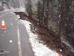 Washout on Stevens Canyon Road at Backbone Ridge