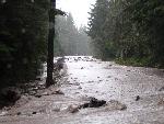 Kautz Creek Crosses Road During Storm