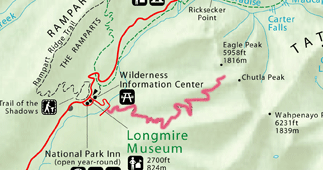 Trail route from Longmire to Eagle Peak/ SW.