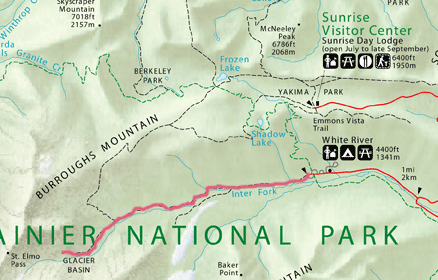 Trail route from White River to Glacier Basin/ NE.
