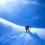 Climber on mountainside.