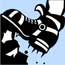 Drawing of boot with crampon