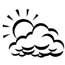 Drawing of a cloud and sun.
