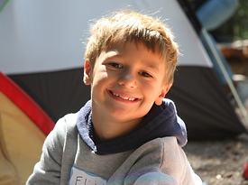 A first-time camper at Mount Rainier