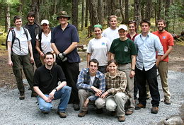 Volunteers in the historic Longmire Campground