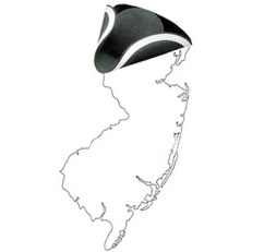 North Jersey America Revolution Roundtable logo of a New Jersey map wearing a tricorn hat