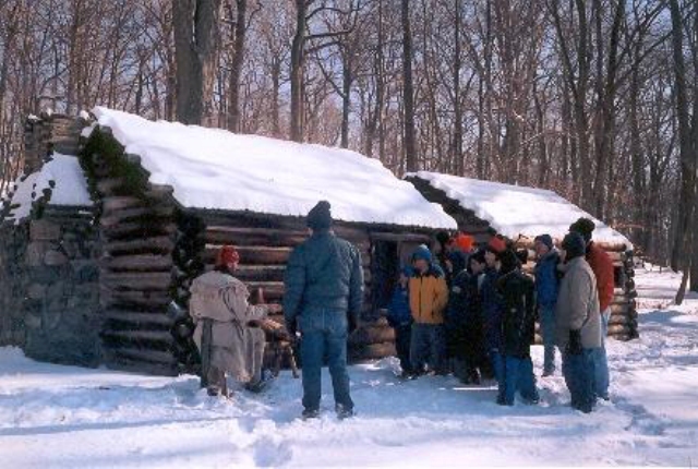 Boy Scouts at the Huts during the winter