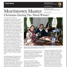 Cover of the park newsletter, The Morristown Muster